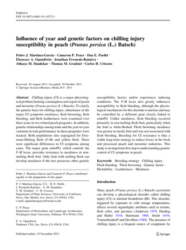 Influence of Year and Genetic Factors on Chilling Injury