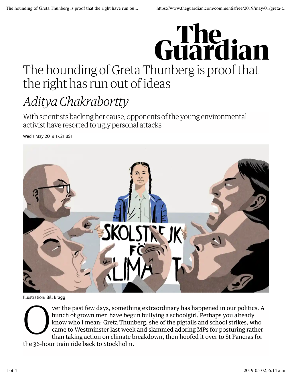 Aditya Chakrabortty with Scientists Backing Her Cause, Opponents of the Young Environmental Activist Have Resorted to Ugly Personal Attacks