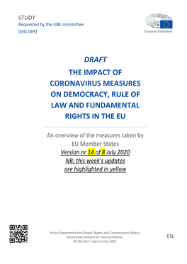 Draft the Impact of Coronavirus Measures on Democracy, Rule Of