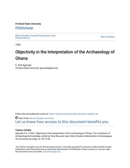 Objectivity in the Interpretation of the Archaeology of Ghana