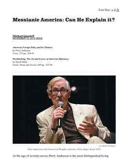Messianic America: Can He Explain It?