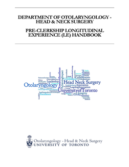 Head & Neck Surgery Pre-Clerkship Longitudinal Experience (Le)