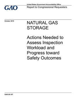 NATURAL GAS STORAGE: Actions Needed to Assess Inspection