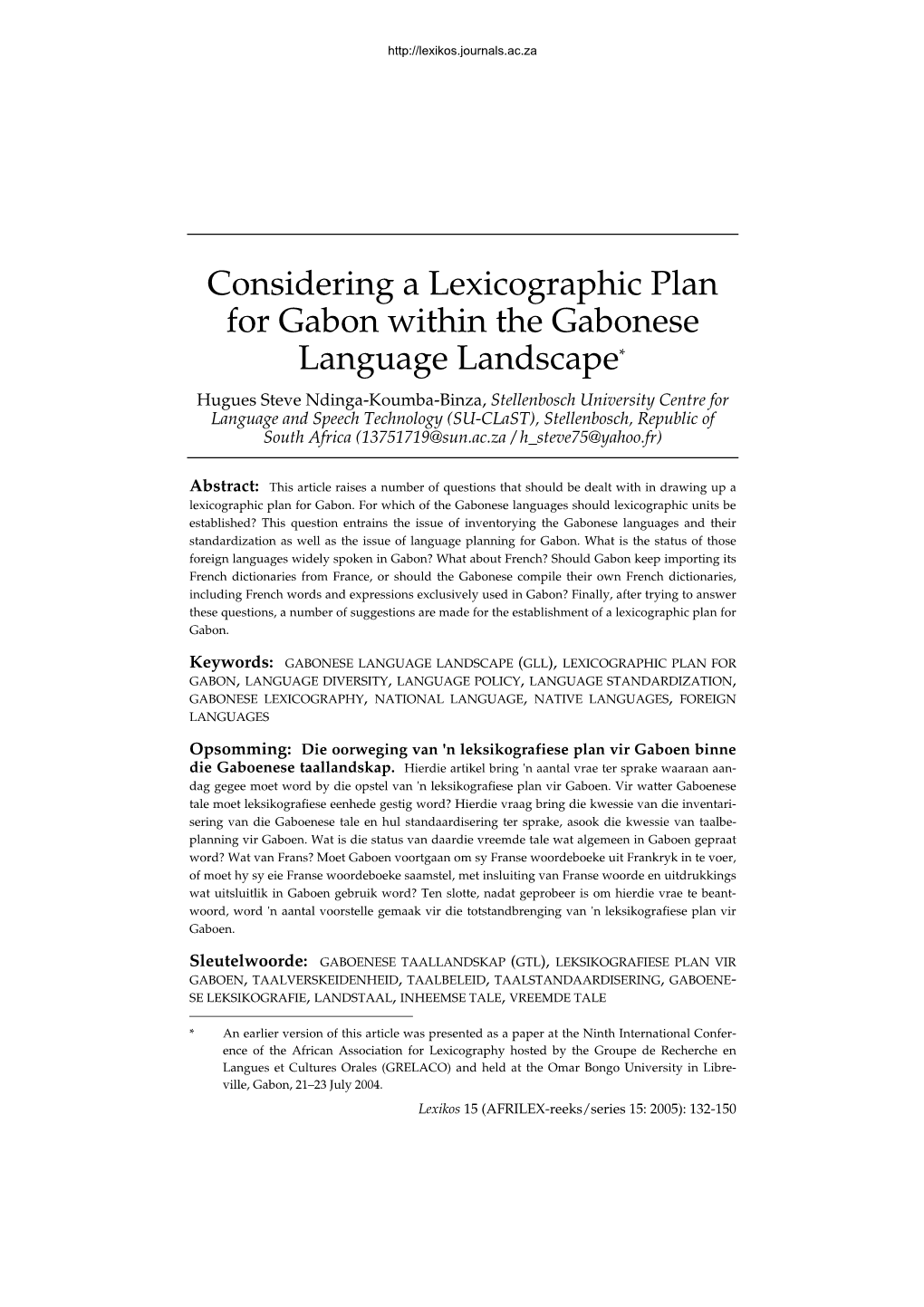 Gabonese Language Landscape and The