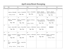 April 2019 Street Sweeping