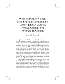 Wives and Other Women: Love, Sex, and Marriage in the Lives of John Q