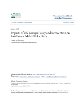 Impacts of US Foreign Policy and Intervention on Guatemala
