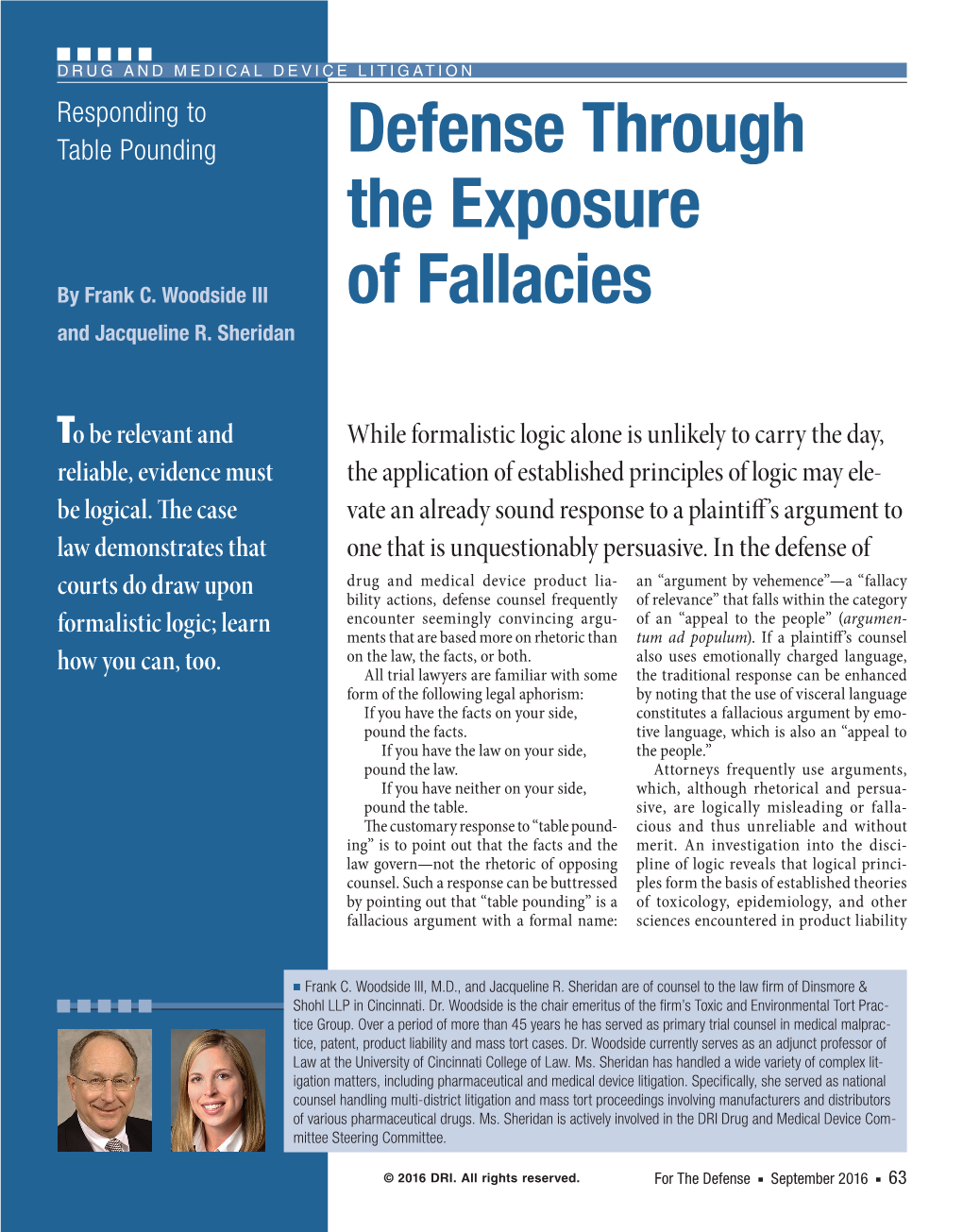 Defense Through the Exposure of Fallacies