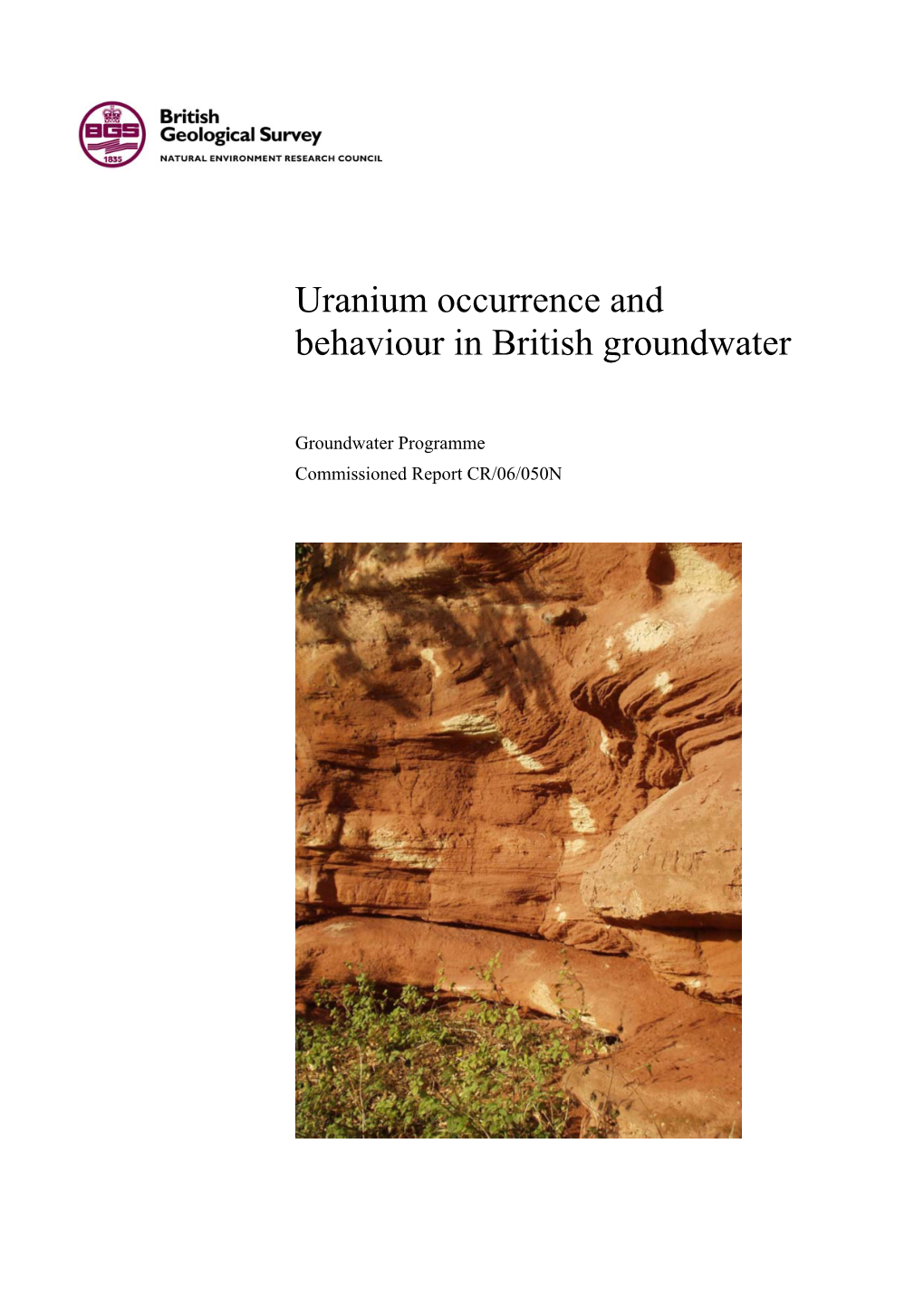 Uranium Occurrence and Behaviour in British Groundwater