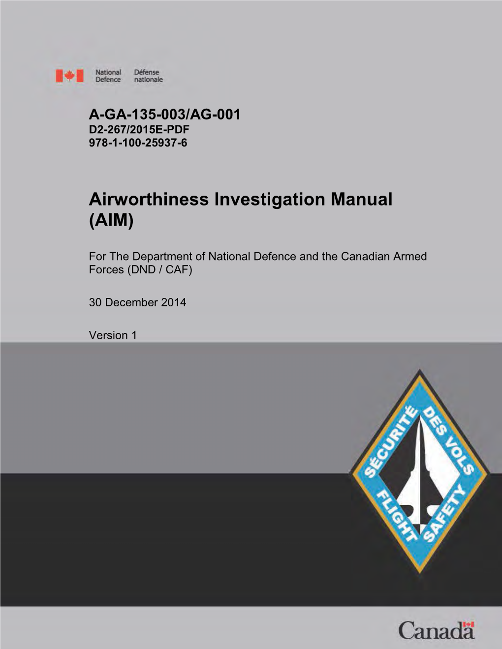 A-GA-135-003/AG-001 Airworthiness Investigation Manual