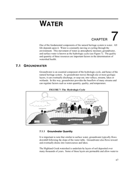 CHAPTER 7 One of the Fundamental Components of the Natural Heritage System Is Water