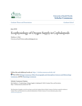 Ecophysiology of Oxygen Supply in Cephalopods Matthew A