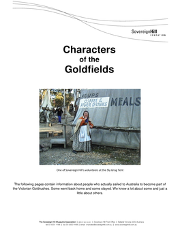 Characters Goldfields