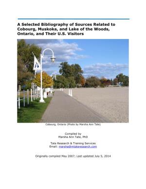 A Selected Bibliography of Sources Related to Cobourg, Lake Muskoka