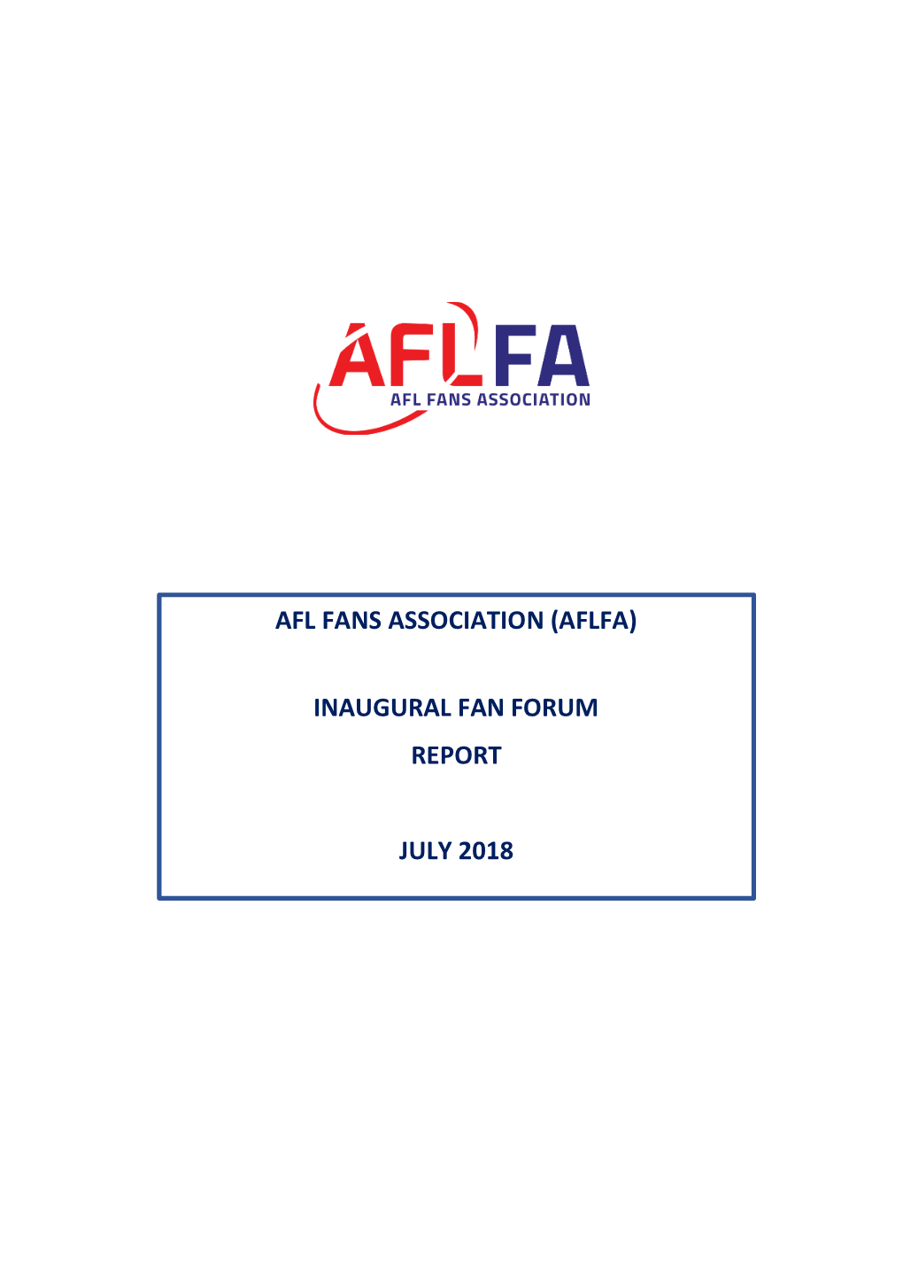 Afl Fan Forum Report