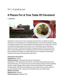 8 Places for a True Taste of Cleveland, Gadling.Com
