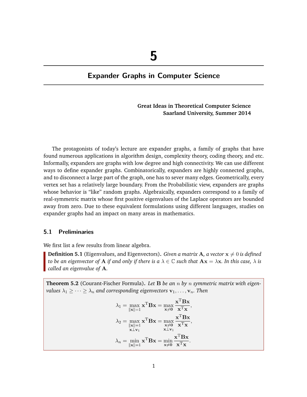 Expander Graphs in Computer Science