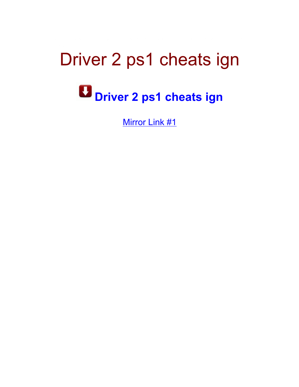 Driver 2 Ps1 Cheats Ign