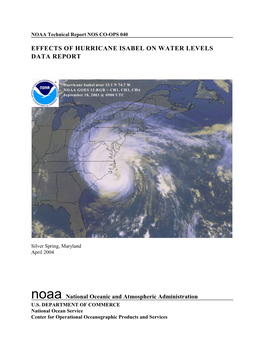 Effects of Hurricane Isabel on Water Levels Data Report