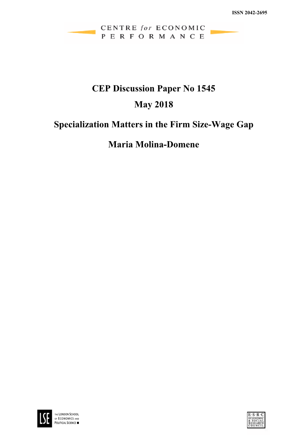 Specialization Matters in the Firm Size-Wage Gap