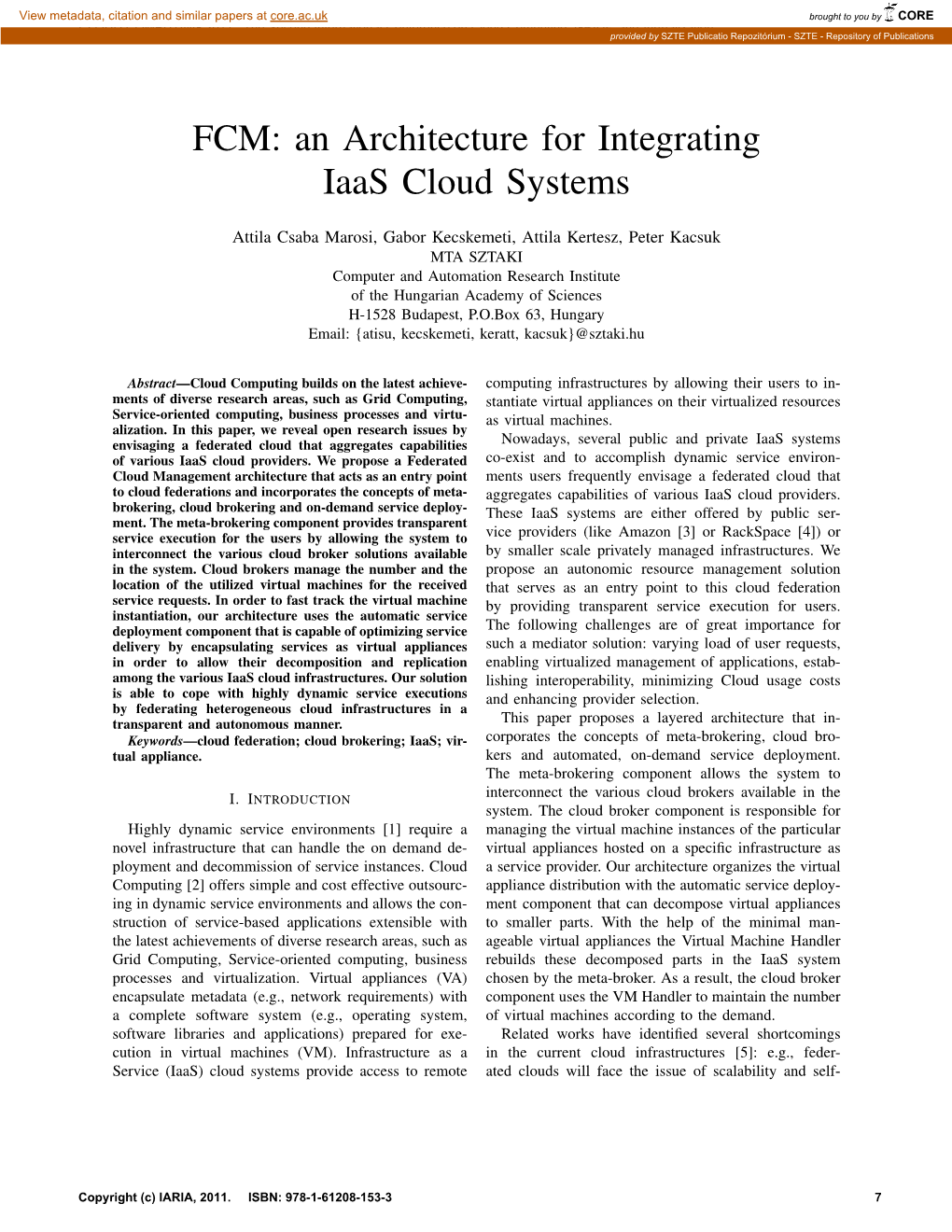 FCM: an Architecture for Integrating Iaas Cloud Systems