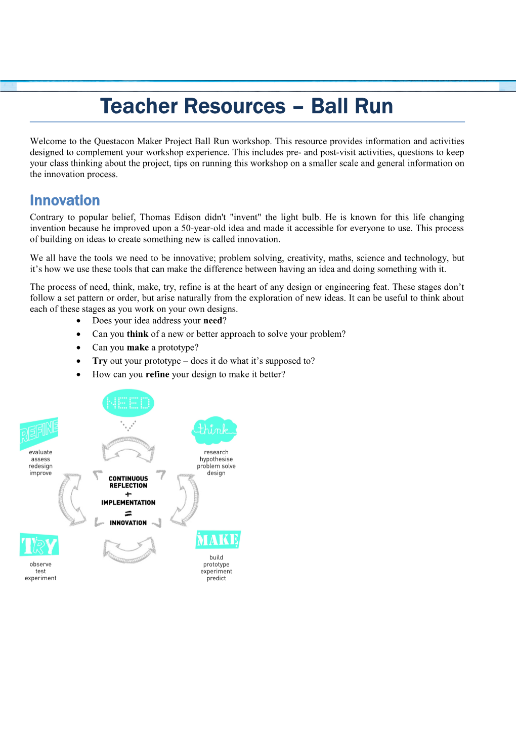 Teacher Resources Ball Run