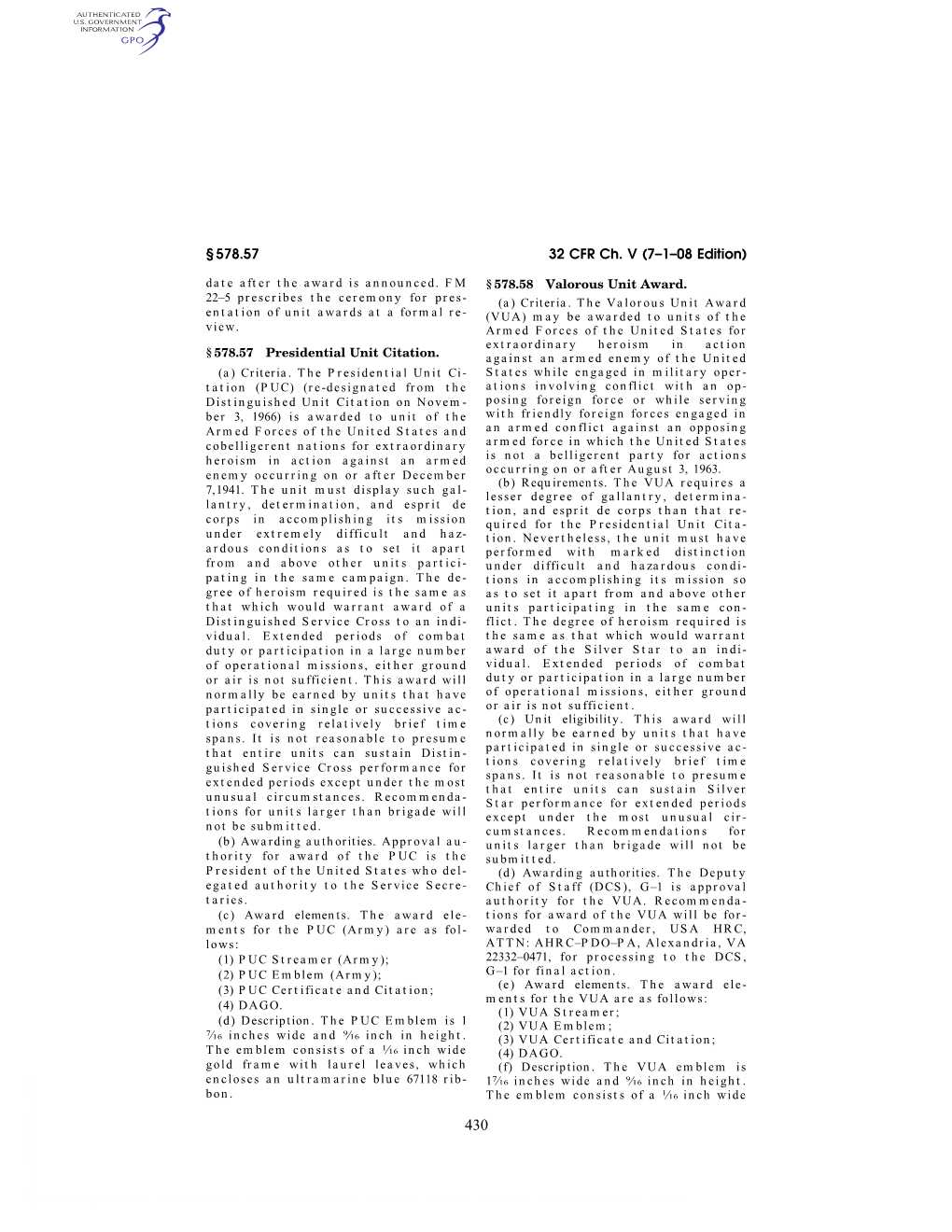 32 CFR Ch. V (7–1–08 Edition) § 578.57