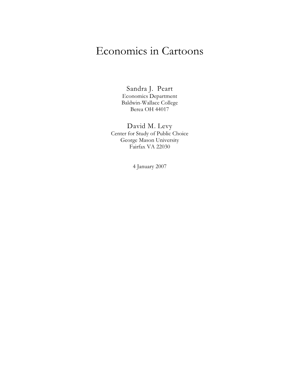 Economics in Cartoons