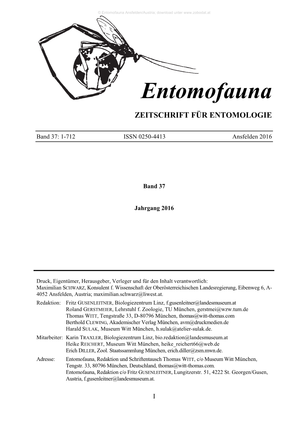 Entomofauna Ansfelden/Austria; Download Unter