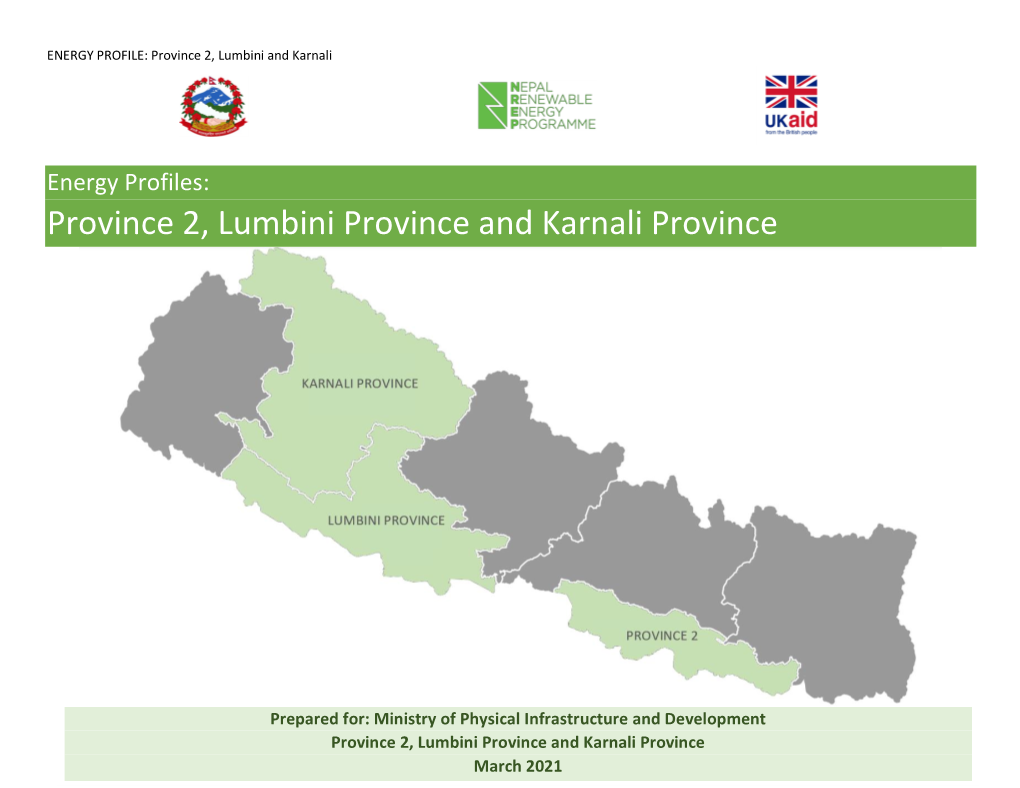 Energy Profiles: Province 2, Lumbini Province and Karnali Province