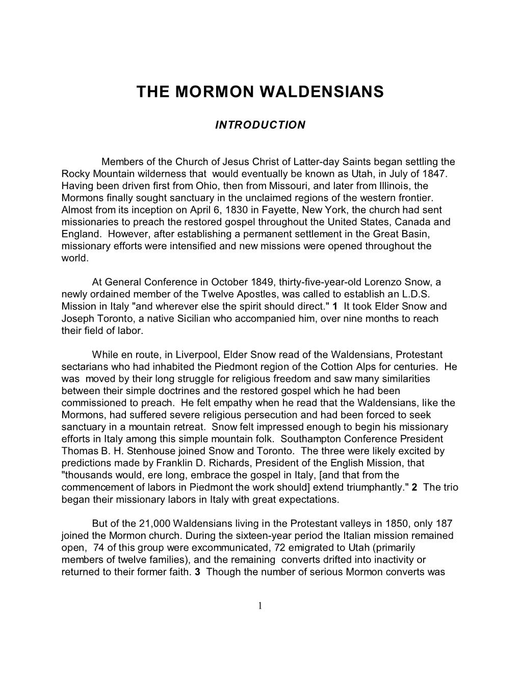 The Mormon Waldensians