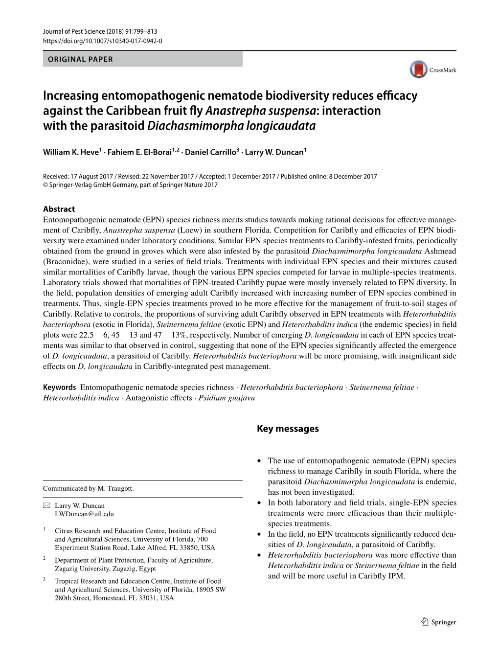 Increasing Entomopathogenic Nematode Biodiversity Reduces