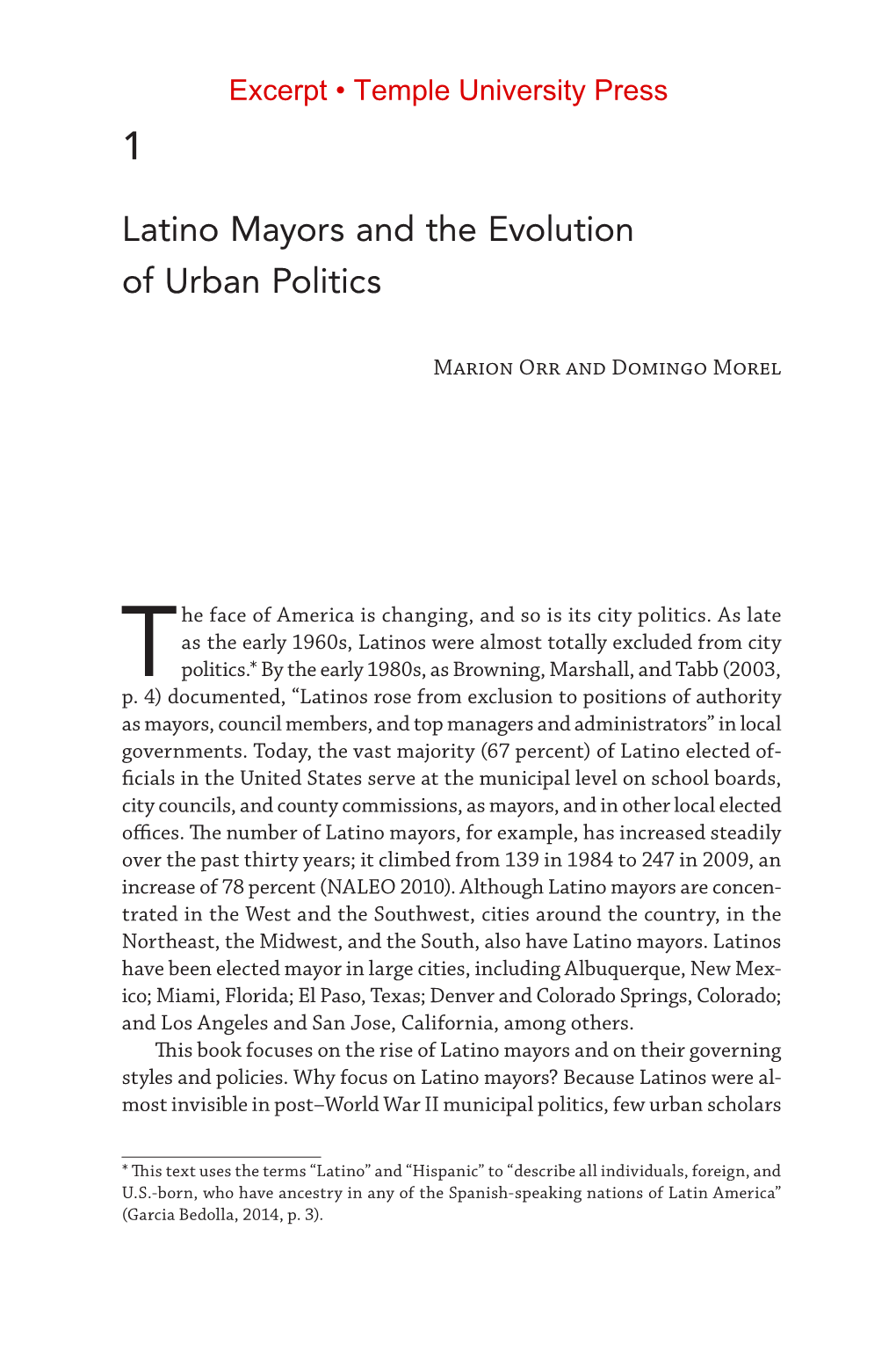 Latino Mayors and the Evolution of Urban Politics