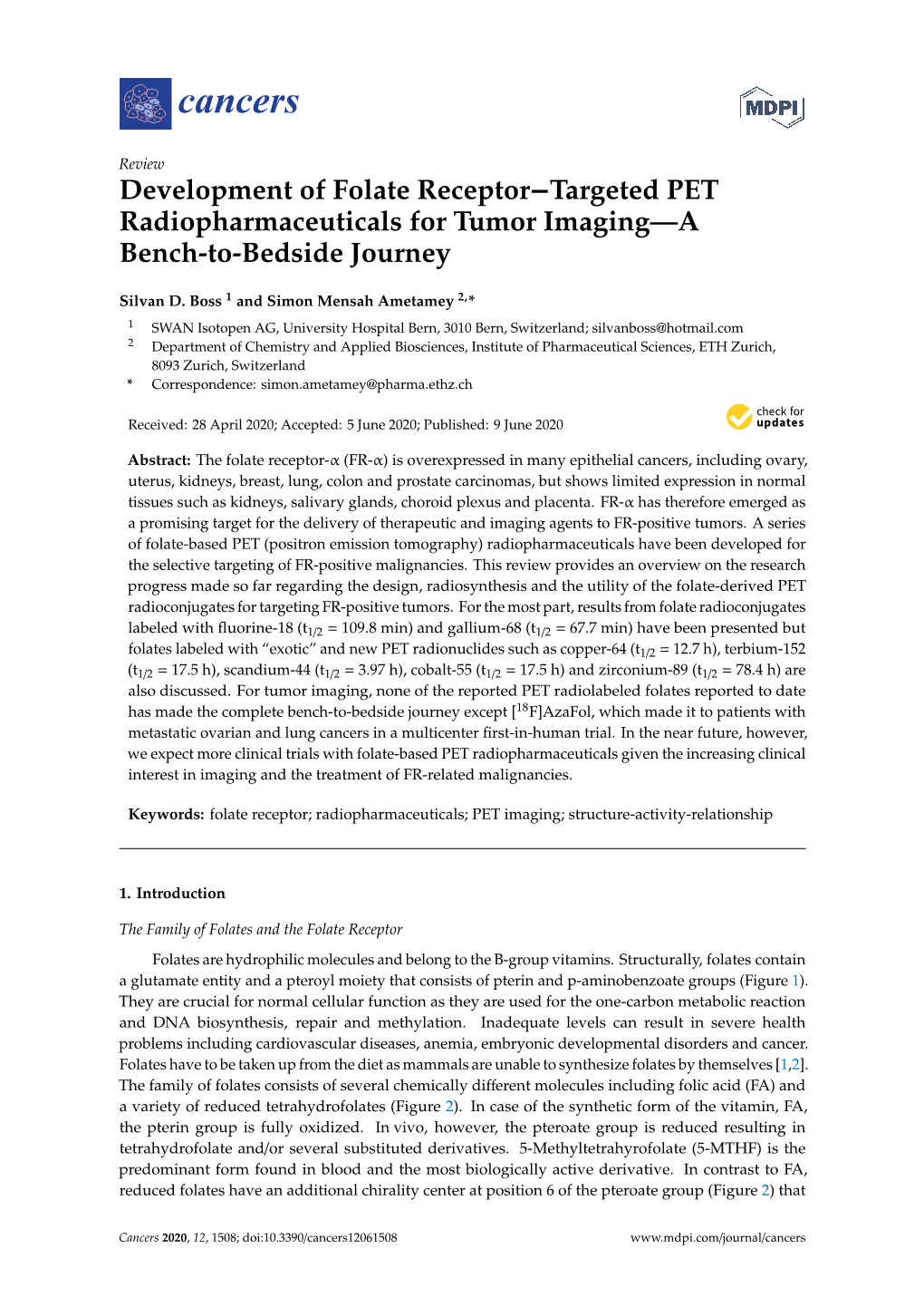 Development of Folate Receptor−Targeted PET Radiopharmaceuticals for Tumor Imaging—A Bench-To-Bedside Journey