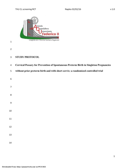 Effect of Cervical Pessary on Spontaneous Preterm