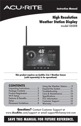 High Resolution Weather Station Display Model 06088