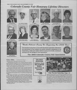 Colorado County Fair Honorary Lifetime Directors