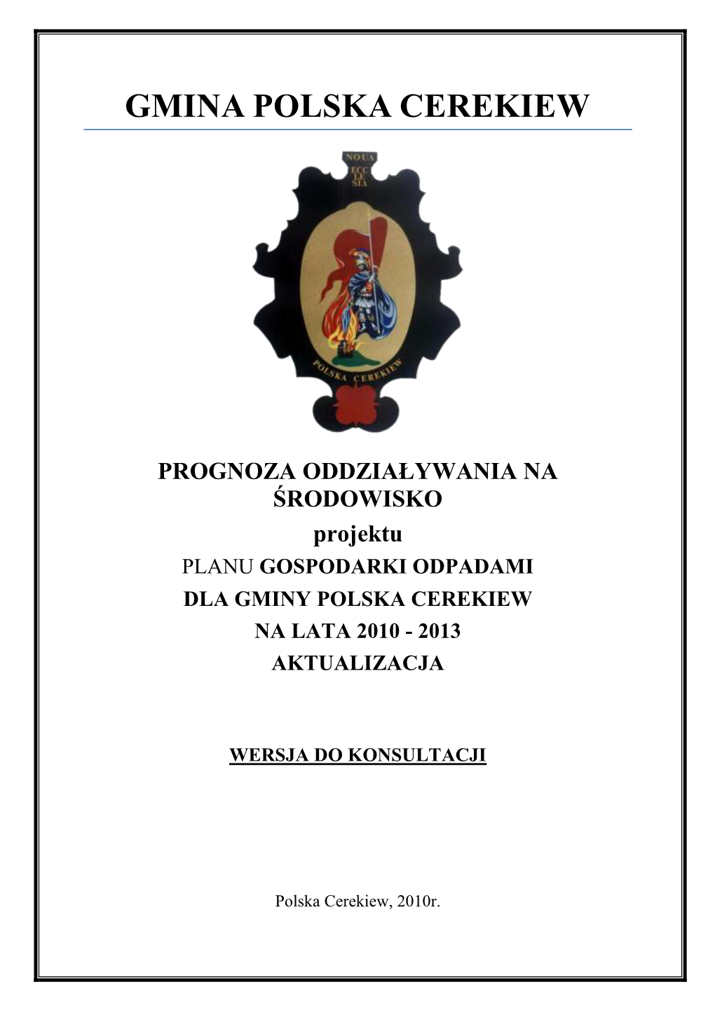 Gmina Polska Cerekiew Prognoza Oddziaływania Na