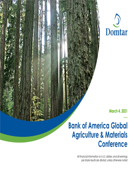 Bank of America Global Agriculture & Materials Conference