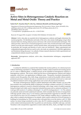 Active Sites in Heterogeneous Catalytic Reaction on Metal and Metal Oxide: Theory and Practice