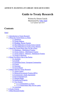 Guide to Treaty Research