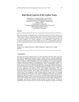 Rule Based Analysis of the Uyghur Nouns