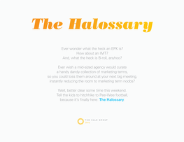 The Halossary