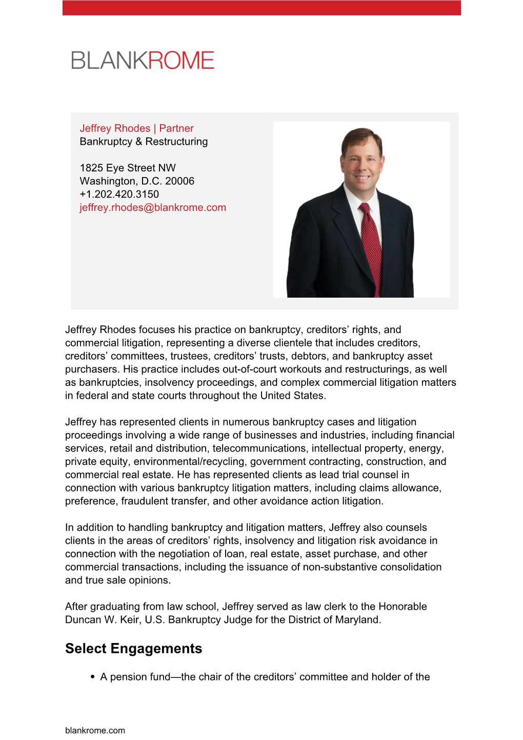 Jeffrey Rhodes | Partner Bankruptcy & Restructuring