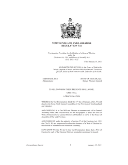 Newfoundland and Labrador Regulation 7/21