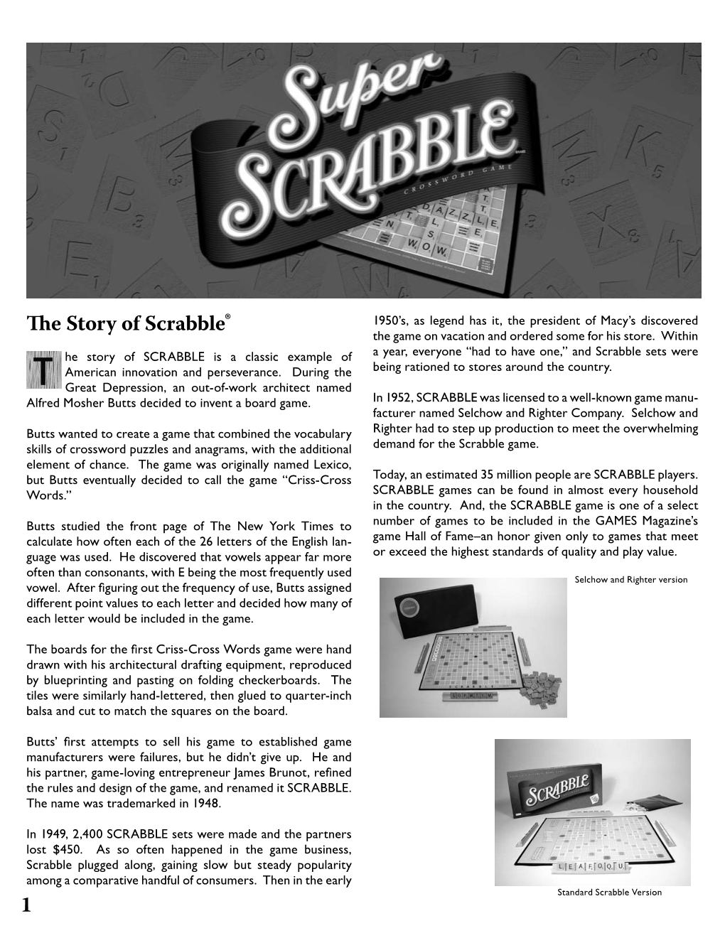 Super Scrabble® Rules and Scored