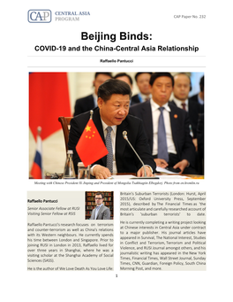 Beijing Binds: COVID-19 and the China-Central Asia Relationship