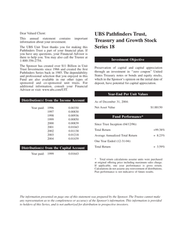 UBS Pathfinders Trust, Treasury and Growth Stock Series 18