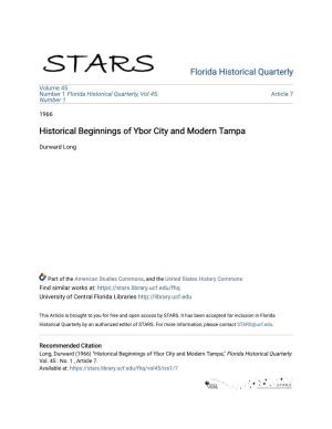 Historical Beginnings of Ybor City and Modern Tampa