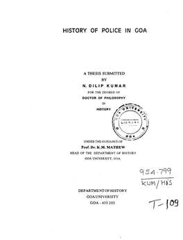 History of Police in Goa